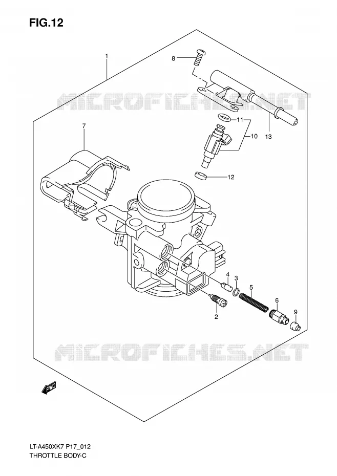 ENSEMBLE INJECTION Suzuki QUAD 450 KINGQUAD 2007  LT-A450XK7(P17)
