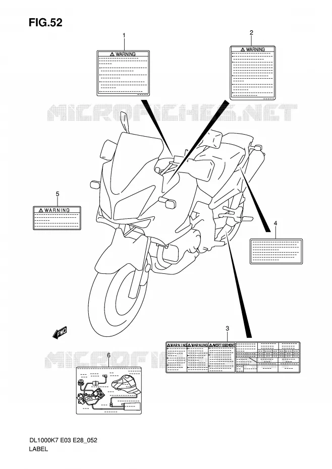 ETIQUETTE Suzuki MOTO 1000 V-STROM 2008  DL1000K8(E3/E28)