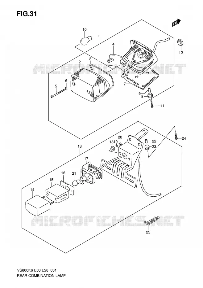 FEU ARRIERE Suzuki MOTO 800 INTRUDER 2007  VS800K7(E3/E28)