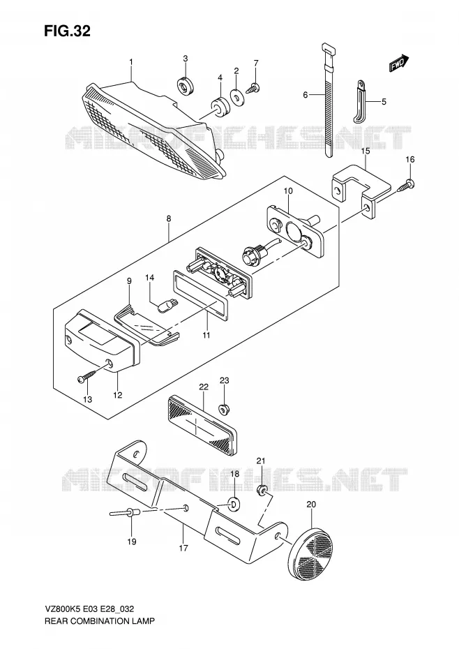 FEU ARRIERE Suzuki MOTO 800 MARAUDER 2008  VZ800ZK8(E3/E28)