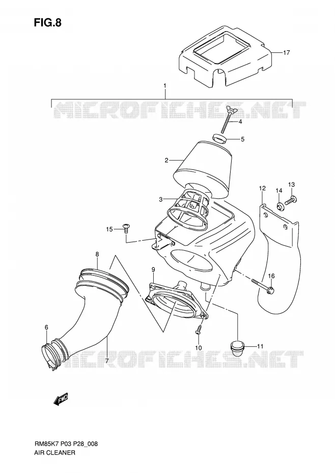 FILTRE A AIR Suzuki MOTO 85 RM 2007  RM85K7(P3/P28)