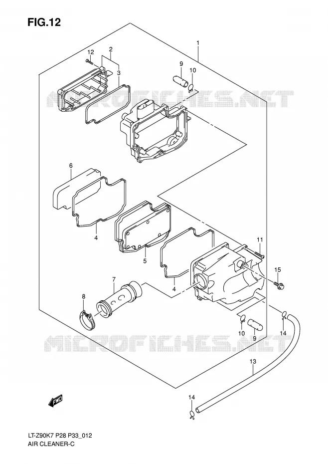 FILTRE A AIR Suzuki QUAD 90 QUADSPORT 2009  LT-Z90ZK9(P28/P33)