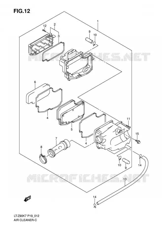 FILTRE A AIR Suzuki QUAD 90 QUADSPORT 2010  LT-Z90ZL0(P19)