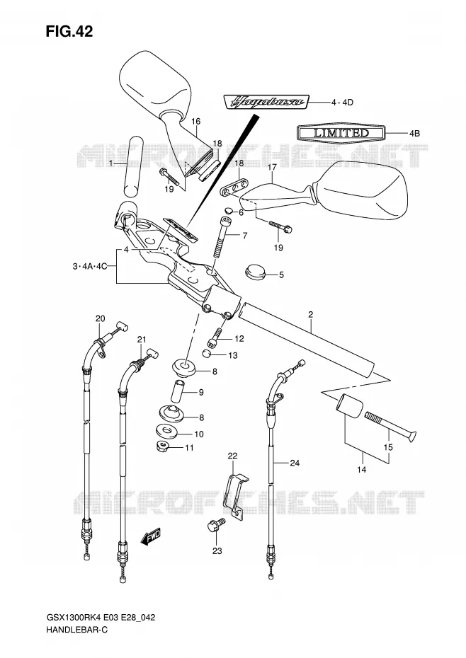 GUIDON Suzuki MOTO 1300 HAYABUSA 2005  GSX1300RK5(E3/E28)