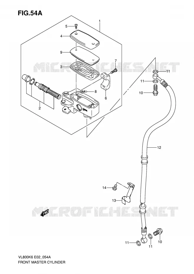 MAITRE CYLINDRE AVANT (MODEL K7/K8/K9/L0) Suzuki MOTO 800 VOLUSIA 2008  VL800CUEK8(E2)