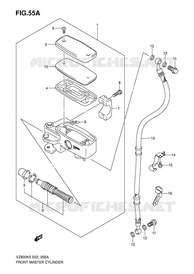 MAITRE CYLINDRE AVANT (MODEL K7/K8/K9) Suzuki MOTO 800 MARAUDER 2006  VZ800UK6(E2)