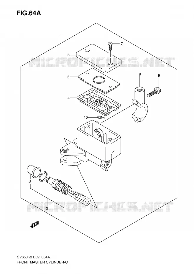 MAITRE CYLINDRE AVANT (SV650AK7/UAK7) Suzuki MOTO 650 SV 2007  SV650UAK7(E2)