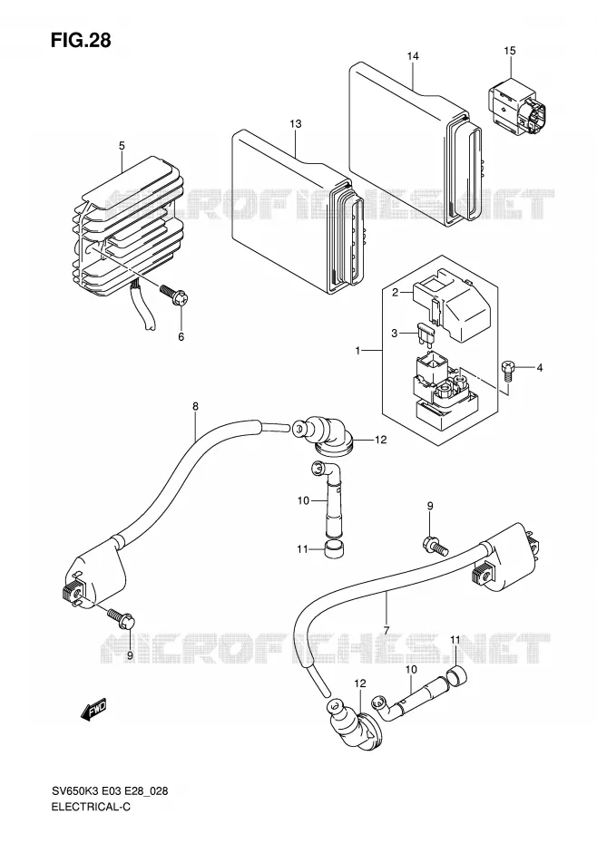 PARTIE ELECTRIQUE (MODEL K3/K4/K5/K6) Suzuki MOTO 650 SV-S 2006  SV650K6/SK6(E3/E28)