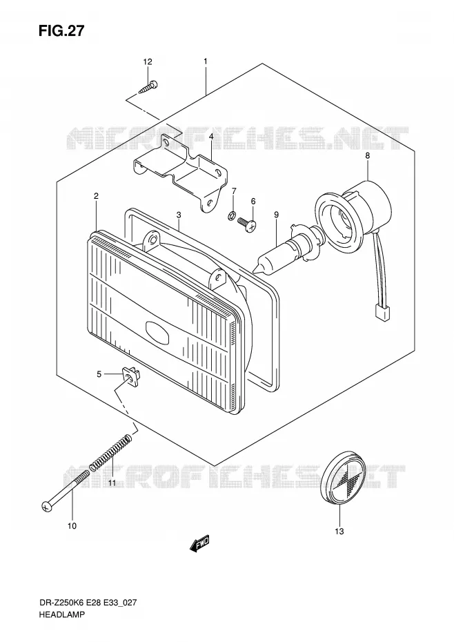 PHARE Suzuki MOTO 250 DR-Z 2006  DR-Z250K6(E28/E33)