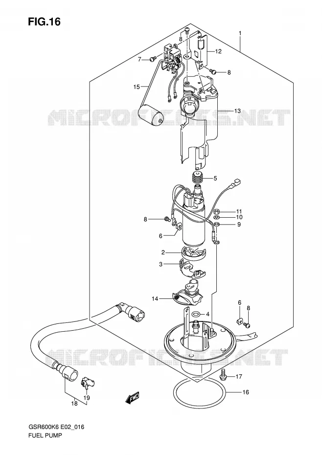 POMPE A ESSENCE (MODEL K6/K7/K8) Suzuki MOTO 600 GSR 2007  GSR600UAK7(E2)