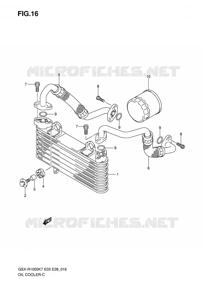 RADIATEUR D'HUILE Suzuki MOTO 1000 GSX-R 2007  GSX-R1000 K7 (E03)