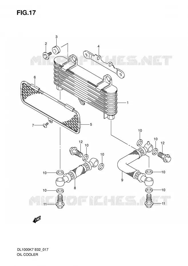 RADIATEUR D'HUILE Suzuki MOTO 1000 V-STROM 2010  DL1000L0(P37)