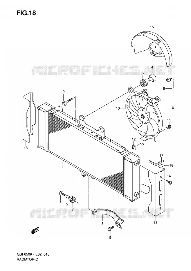 RADIATEUR Suzuki MOTO 650 BANDIT 2008  GSF650SAK8(E2)