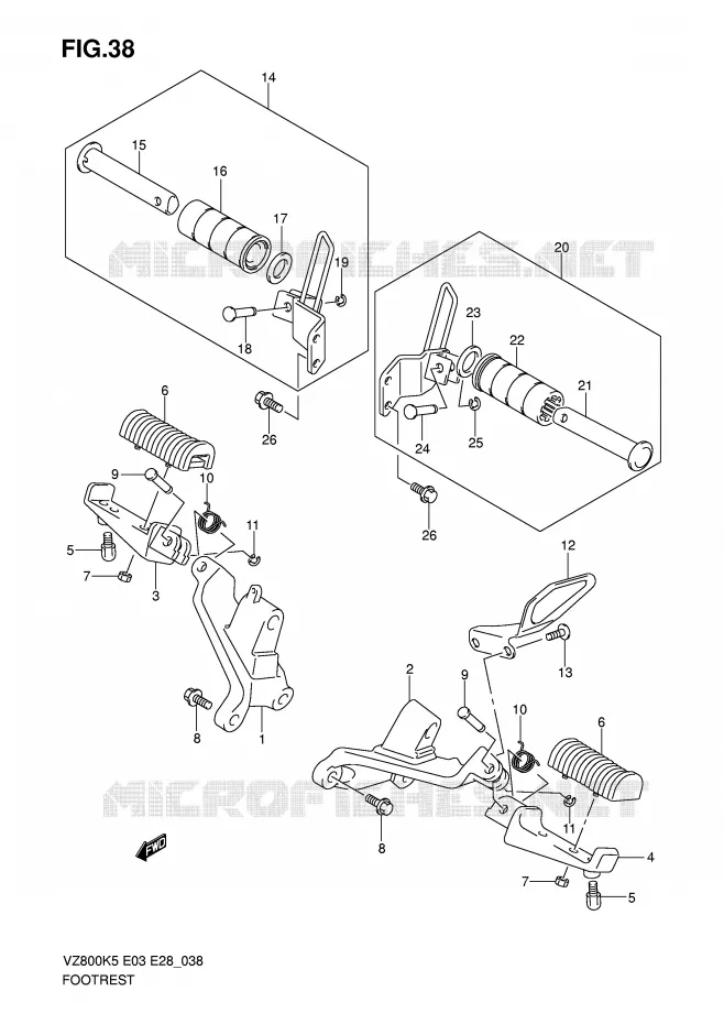REPOSE PIED Suzuki MOTO 800 MARAUDER 2009  VZ800ZK9(E3/E28)