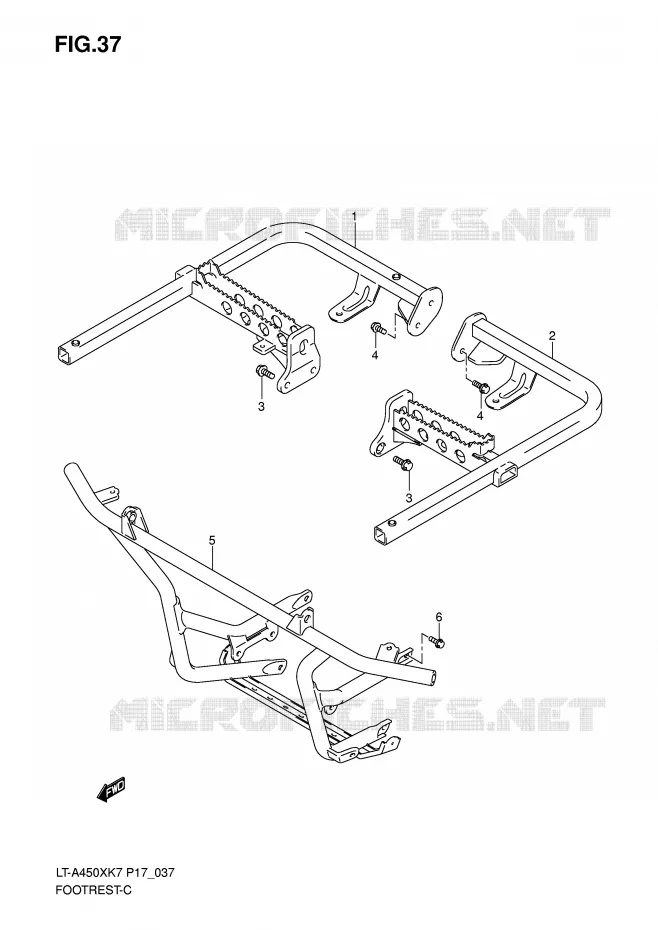 REPOSE PIED Suzuki QUAD 450 KINGQUAD 2008  LT-A450XZK8(P17)