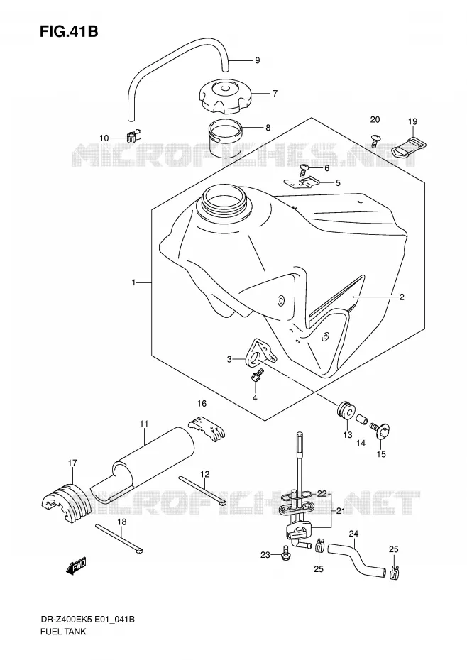 RESERVOIR D'ESSENCE (MODEL K7) Suzuki MOTO 400 DR-Z 2007  DR-Z400EK7(E1)