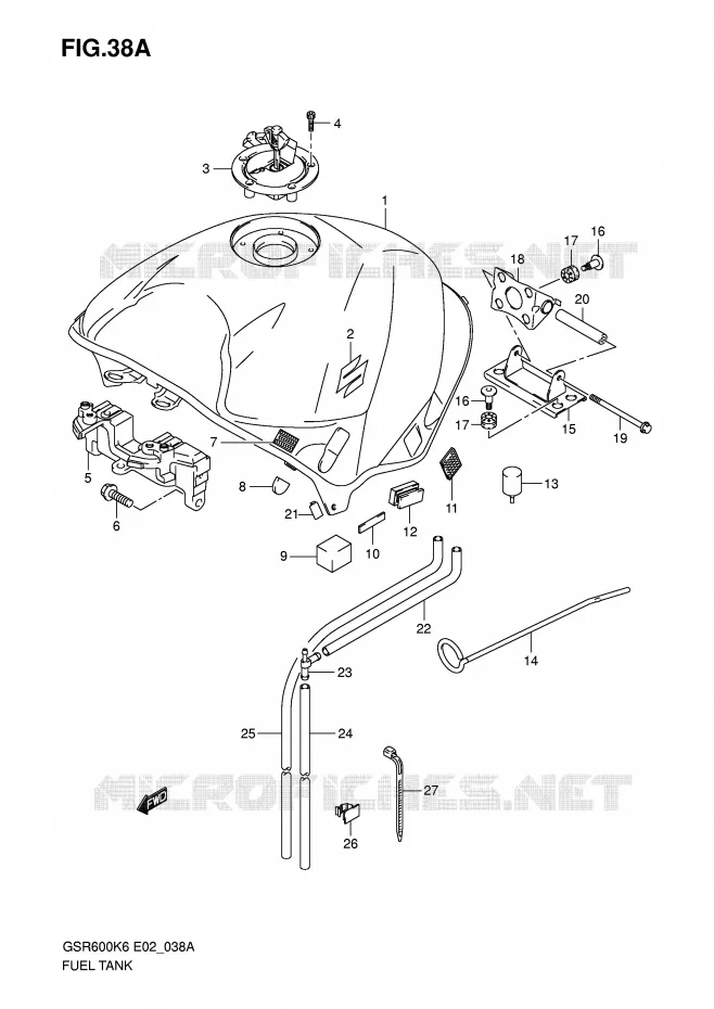 RESERVOIR D'ESSENCE (MODEL K7) Suzuki MOTO 600 GSR 2007  GSR600K7(E2)