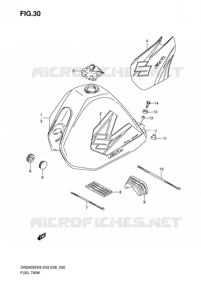 RESERVOIR D'ESSENCE (MODELE K6/K7) Suzuki MOTO 200 DR 2007  DR200SEK7(E3/E28)