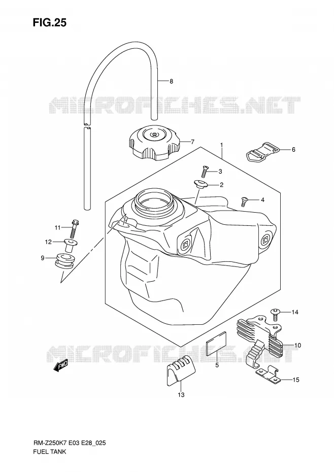 RESERVOIR D'ESSENCE Suzuki MOTO 250 RM-Z 2008  RM-Z250K8(E3/E28)