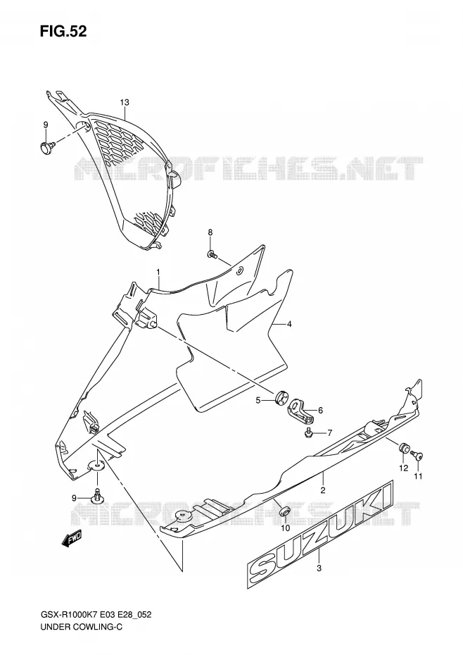 SABOT (MODEL K7) Suzuki MOTO 1000 GSX-R 2007  GSX-R1000 K7 (E03)