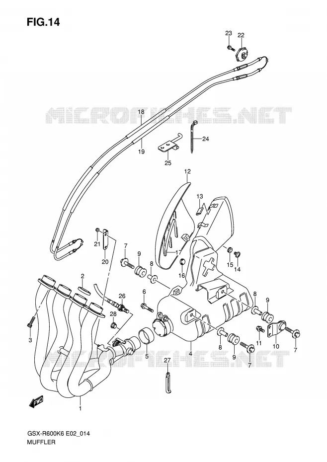 SILENCIEUX Suzuki MOTO 600 GSX-R 2007  GSX-R600U3K7(E2)
