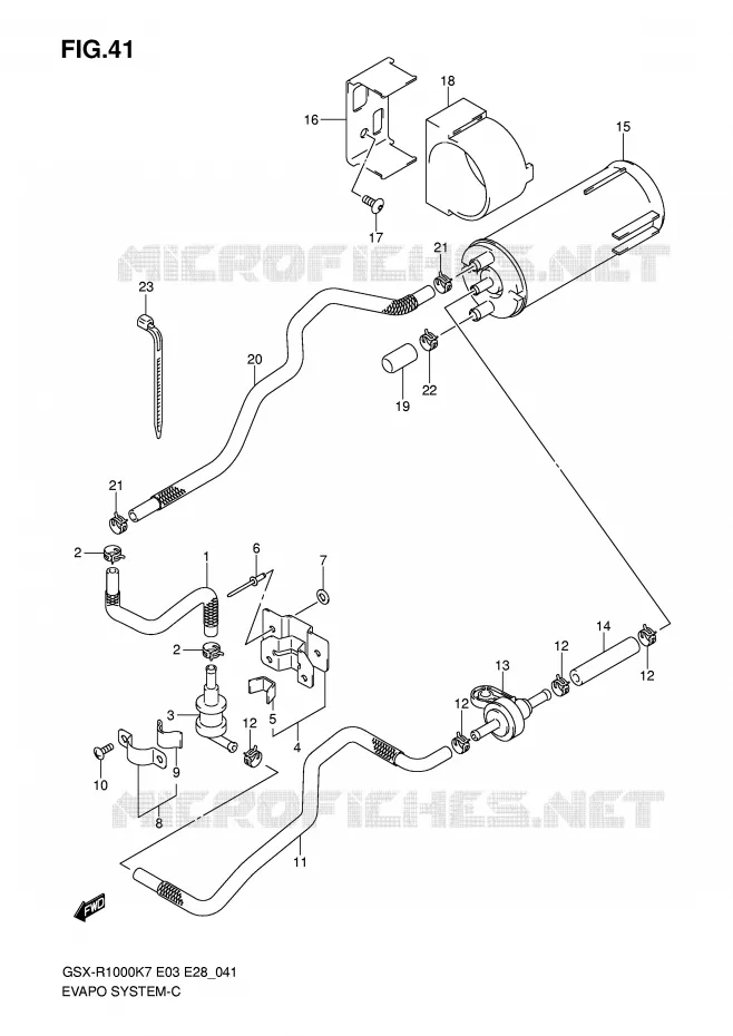 SYSTEME DE RECYCLAGE DES VAPEURS DE CARBURANT (E33) Suzuki MOTO 1000 GSX-R 2008  GSX-R1000 K8 (E03)