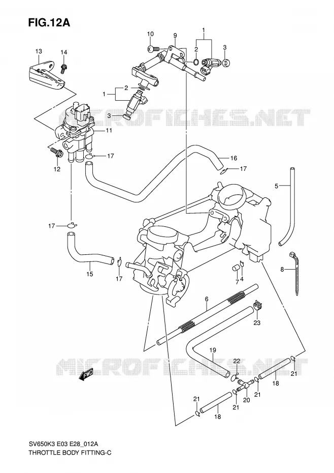 SYSTÈME D'INJECTION (MODEL K7) Suzuki MOTO 650 SV 2004  SV650K4/SK4(E3/E28)