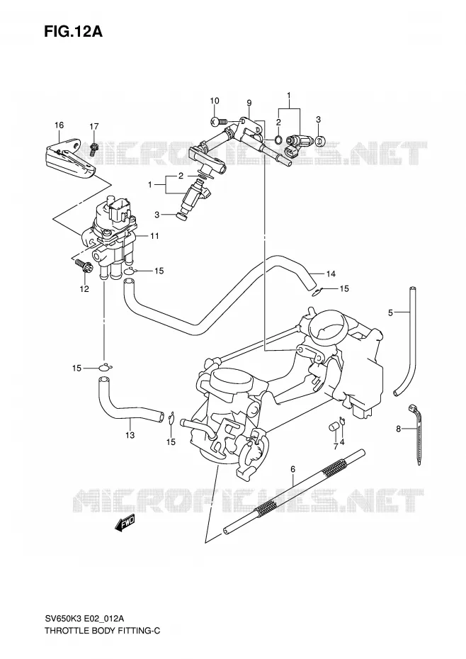 SYSTÈME D'INJECTION (MODEL K7) Suzuki MOTO 650 SV 2007  SV650K7