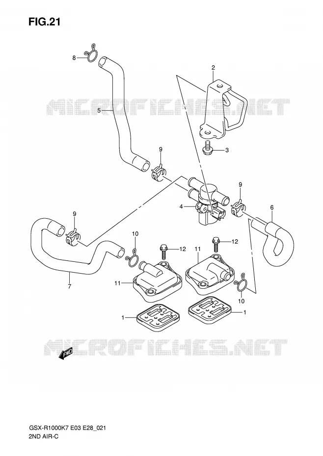 SYSTEME RECYCLAGE GAZ ECHAPPEMENT Suzuki MOTO 1000 GSX-R 2007  GSX-R1000K7(E28)