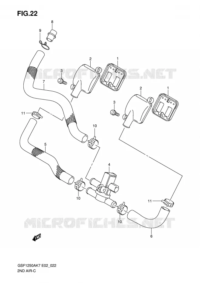 SYSTEME RECYCLAGE GAZ ECHAPPEMENT Suzuki MOTO 1250 BANDIT-S 2009  GSF1250SAK9(E2)