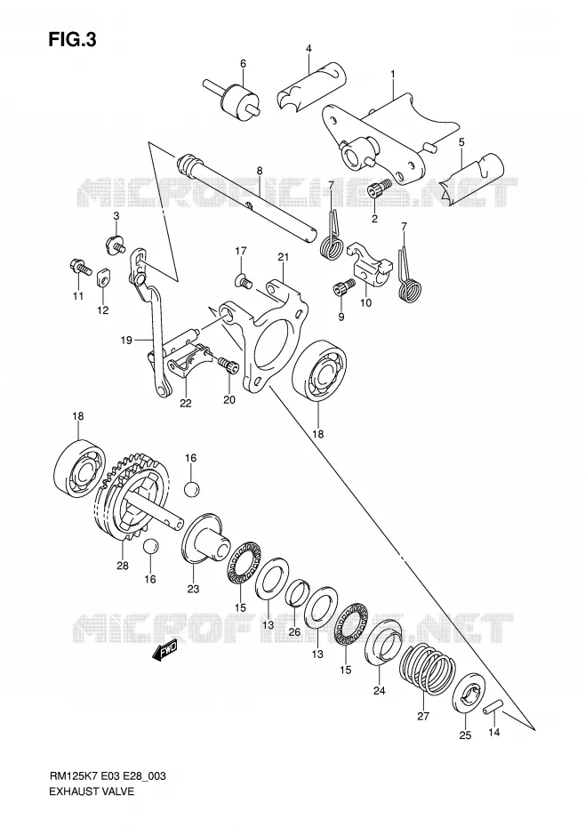 VALVE D'ECHAPPEMENT Suzuki MOTO 125 RM 2007  RM125K7(E3/E28)