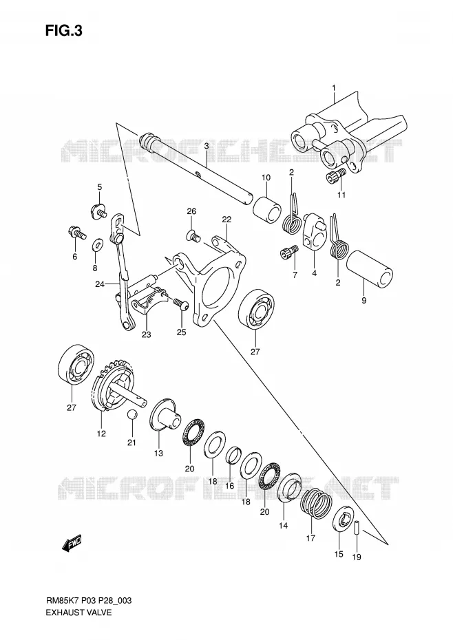 VALVE D'ECHAPPEMENT Suzuki MOTO 85 RM 2010  RM85L0(P3/P28)