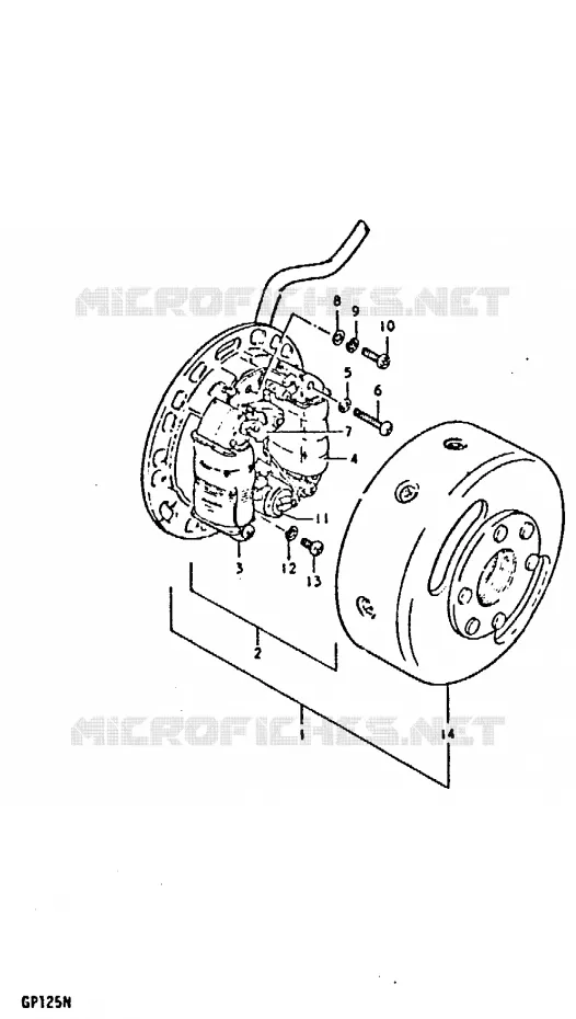ALLUMAGE ROTOR - STATOR (E2, E4, E17, E18, E21, E22) Suzuki MOTO 125 GP 1978  GP125C(C/N)