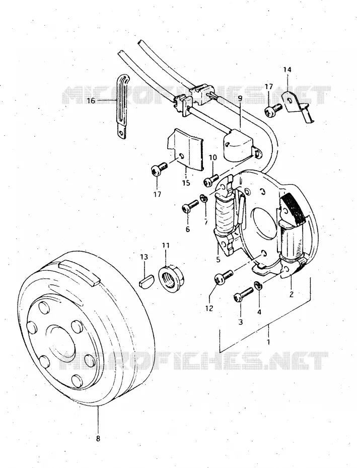 ALLUMAGE ROTOR - STATOR (E39) Suzuki MOTO 500 DR 1983  DR500SD(E1)