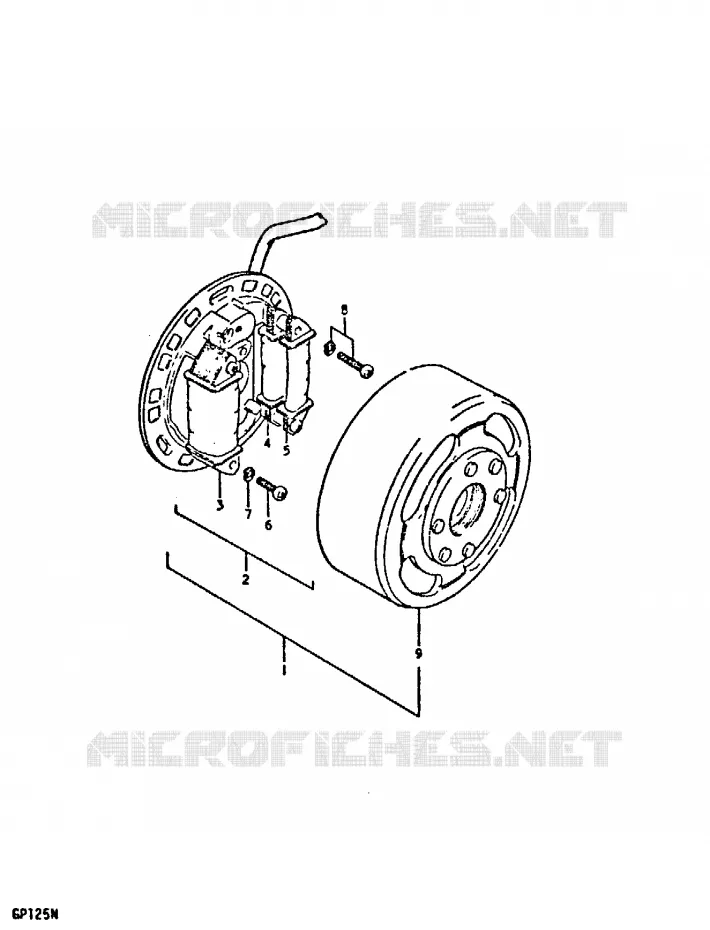 ALLUMAGE ROTOR - STATOR (E6, E10, E13) Suzuki MOTO 125 GP 1992  GP125N(C/N)