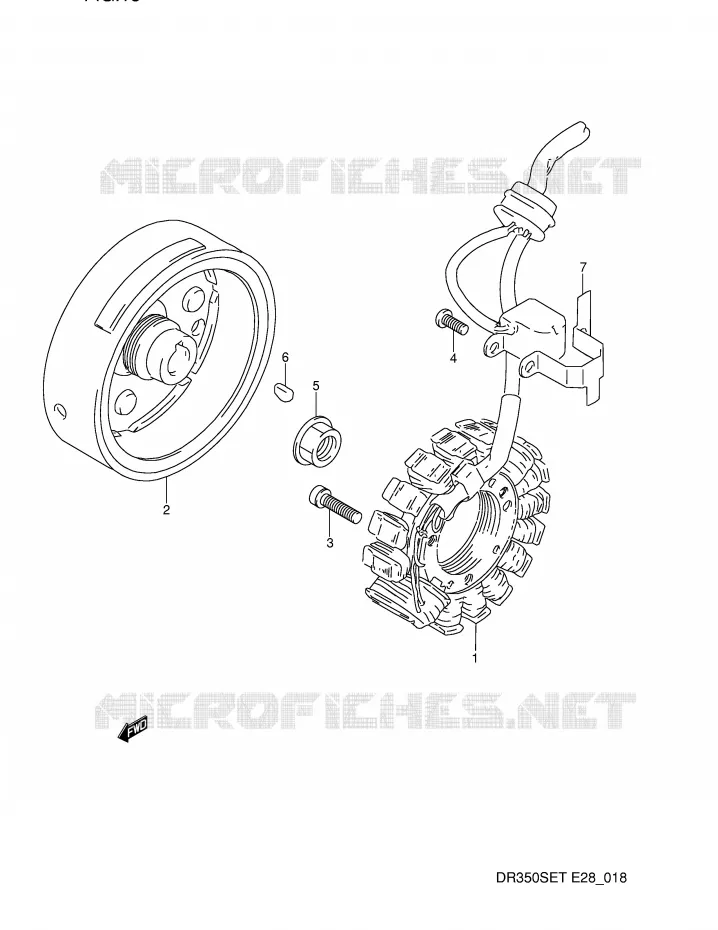 ALLUMAGE ROTOR - STATOR (MODELE L/M/N) Suzuki MOTO 350 DR 1991  DR350SM(E28)