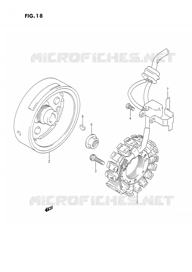 ALLUMAGE ROTOR - STATOR (MODELE L/M/N) Suzuki MOTO 350 DR 1993  DR350SP/SHP(E2)