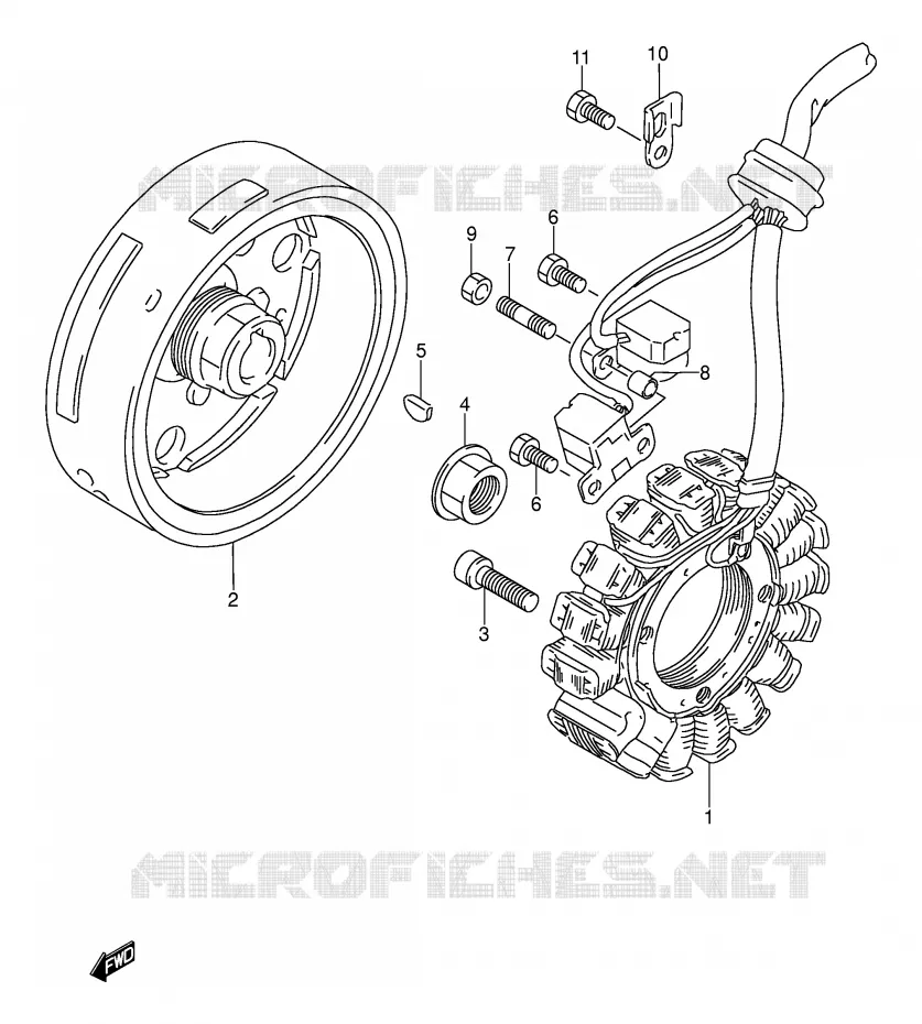 ALLUMAGE ROTOR - STATOR (MODELE P/R) Suzuki MOTO 250 DR 1992  DR250SN(E24)