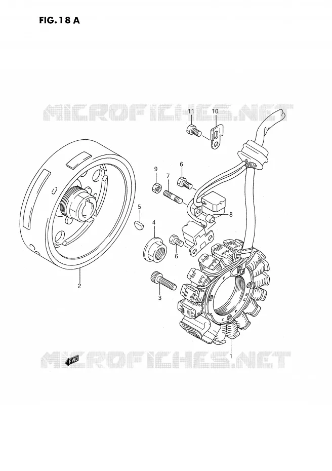 ALLUMAGE ROTOR - STATOR (MODELE P/R) Suzuki MOTO 350 DR 1990  DR350SL(E2)