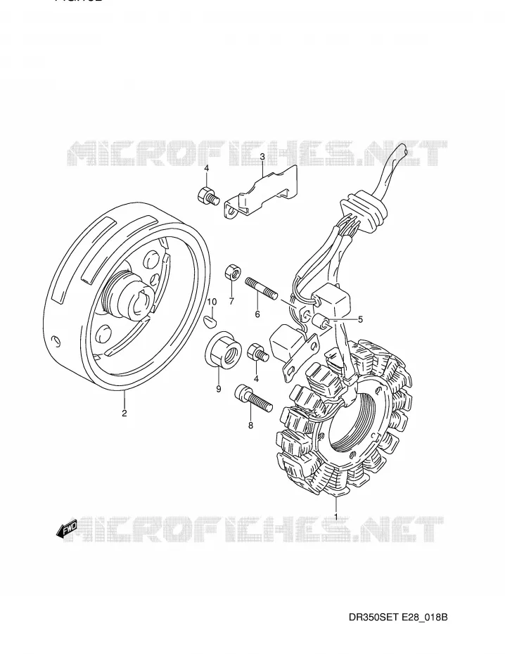 ALLUMAGE ROTOR - STATOR (MODELE R/S/T) Suzuki MOTO 350 DR 1993  DR350SP(E28)