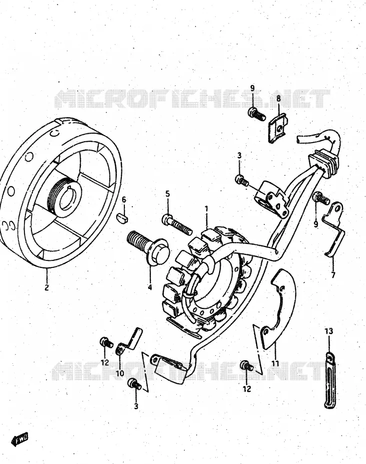 ALLUMAGE ROTOR - STATOR Suzuki MOTO 500 DR 1988  DR500J(G/H/J)