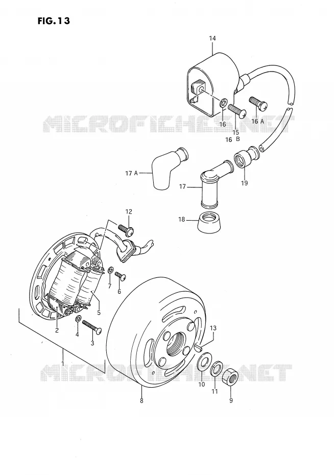 ALLUMAGE ROTOR - STATOR Suzuki MOTO 80 DS 1993  DS80P(E24)