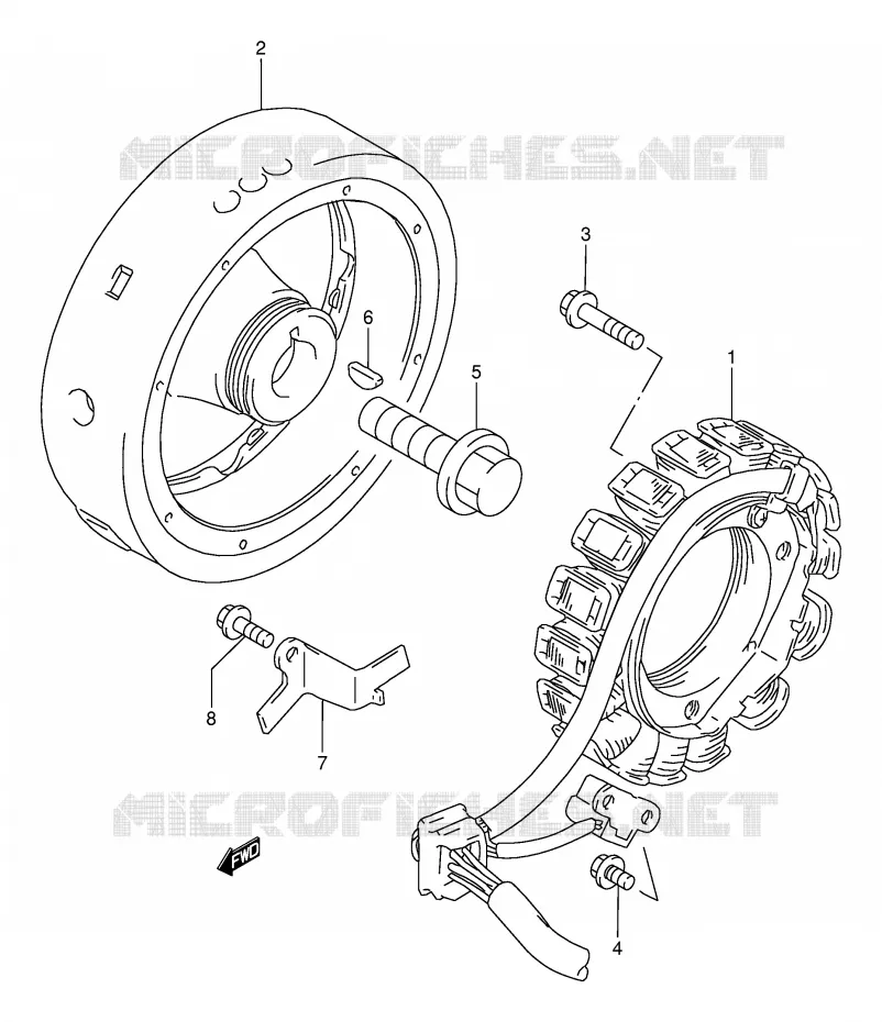 ALLUMAGE ROTOR - STATOR Suzuki MOTO 800 DR 1997  DR800SV(E4)