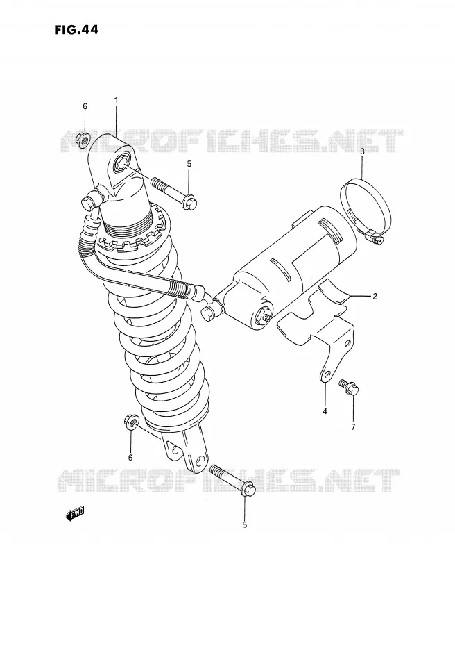 AMORTISSEUR ARRIERE (DR350SL/SM/SN/SP/SR) Suzuki MOTO 350 DR 1993  DR350SP/SHP(E2)