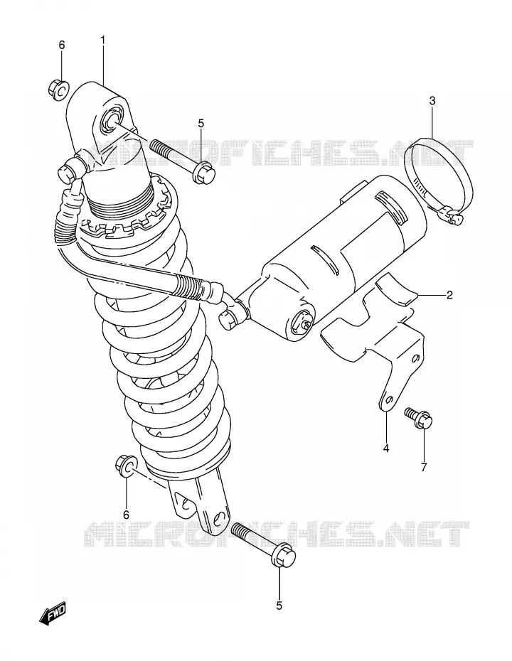 AMORTISSEUR ARRIERE Suzuki MOTO 250 DR 1990  DR250SL(E24)