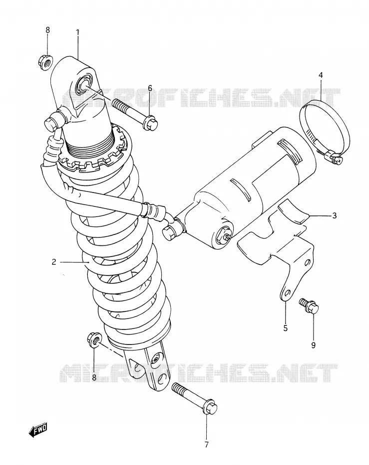 AMORTISSEUR ARRIERE Suzuki MOTO 350 DR 1990  DR350L(E28)