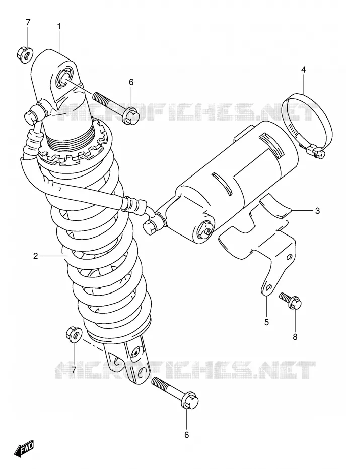 AMORTISSEUR ARRIERE Suzuki MOTO 350 DR 1994  DR350R(E1)