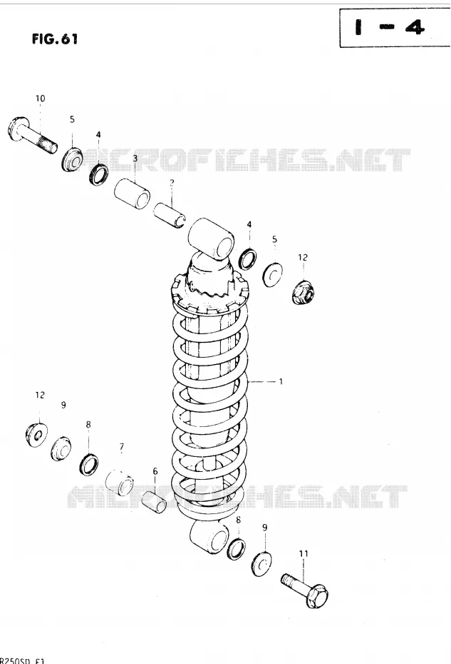 AMORTISSEUR Suzuki MOTO 250 DR 1983  DR250SD(E1)