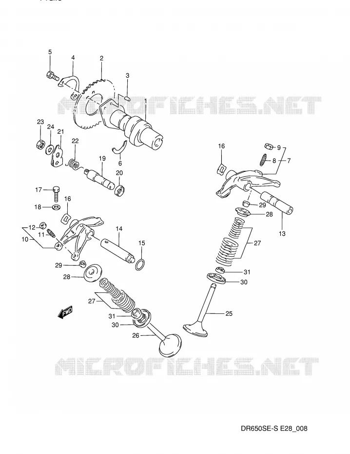 ARBRE A CAMES - SOUPAPES (MODELE N/P) Suzuki MOTO 650 DR 1992  DR650SN(E28)
