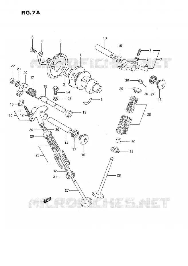 ARBRE A CAMES - SOUPAPES (MODELE R) Suzuki MOTO 350 DR 1994  DR350SR(E2)
